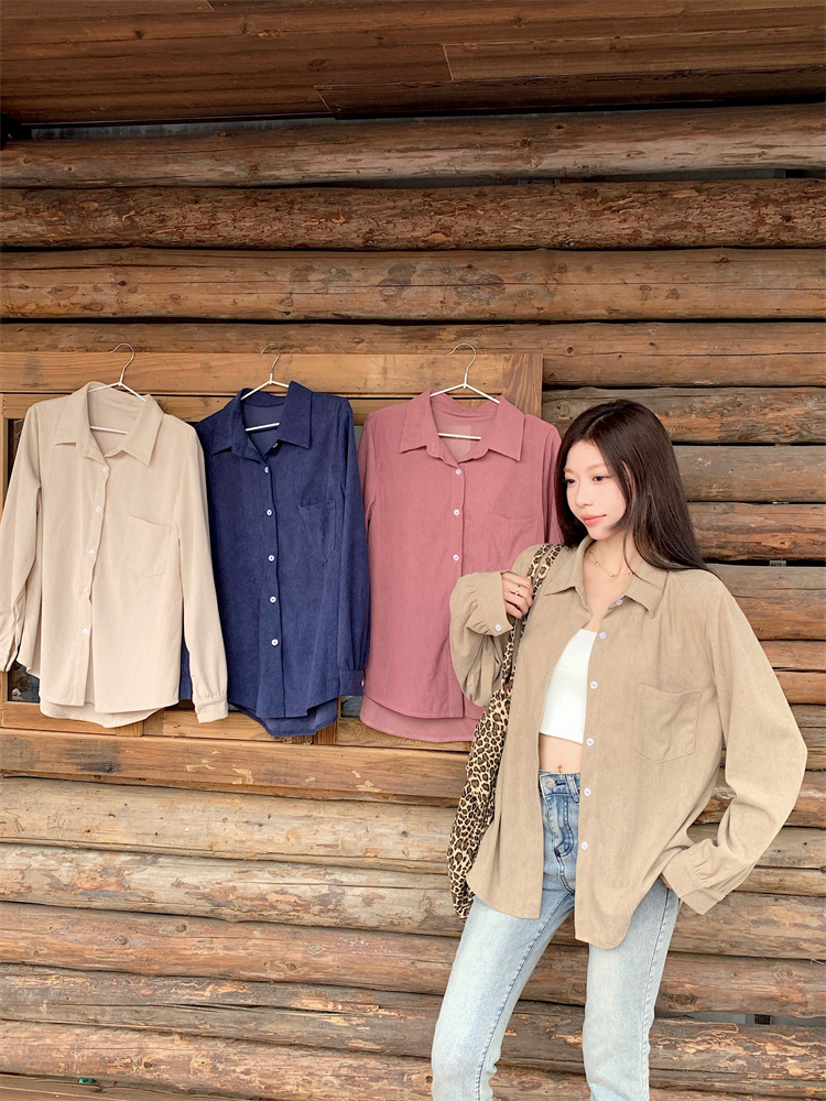 Long shirt autumn and winter tops for women