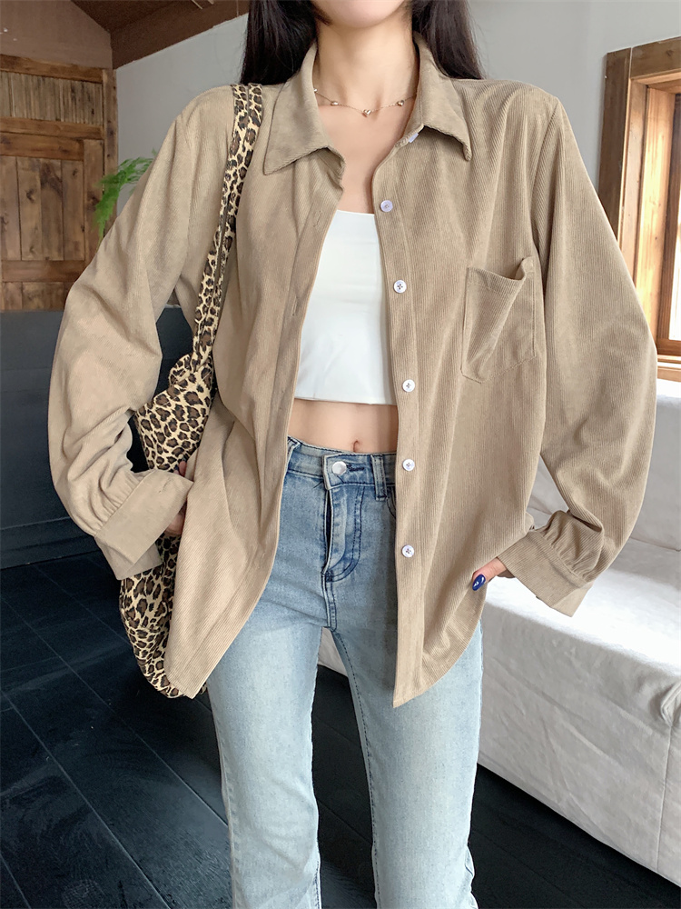 Long shirt autumn and winter tops for women