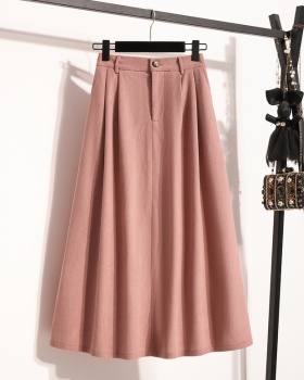A-line corduroy long dress slim skirt for women