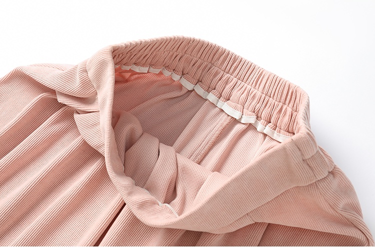 Autumn pleated long dress high waist corduroy skirt
