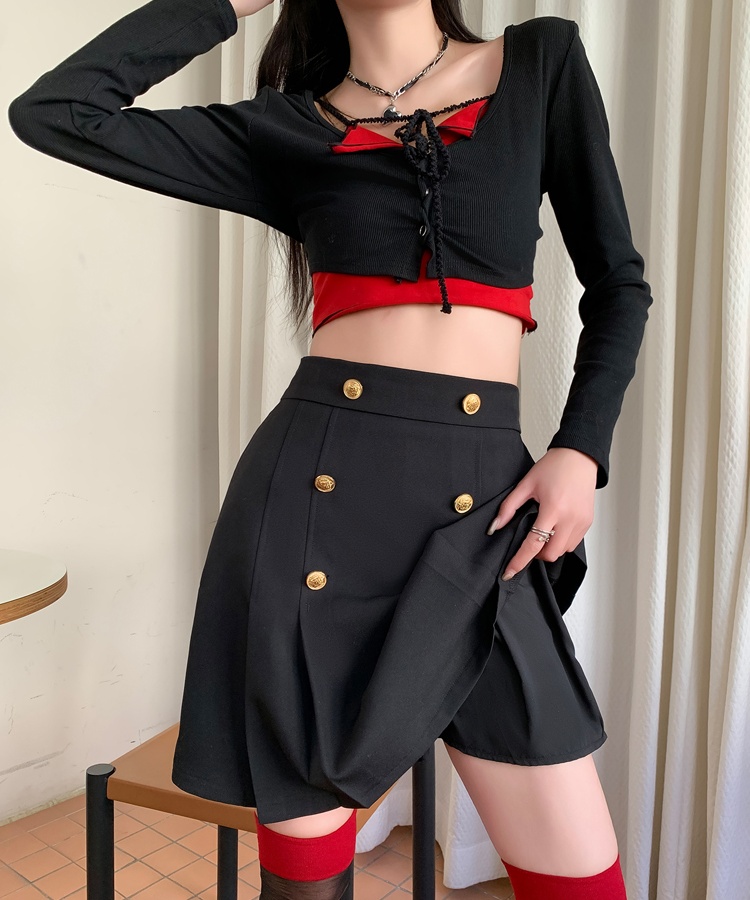 High waist slim business suit A-line skirt