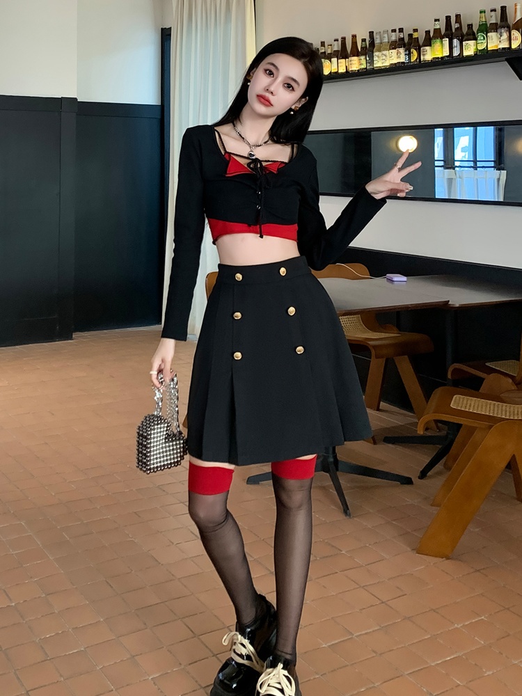 High waist slim business suit A-line skirt