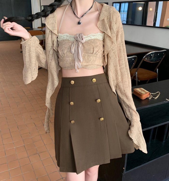High waist slim business suit A-line skirt