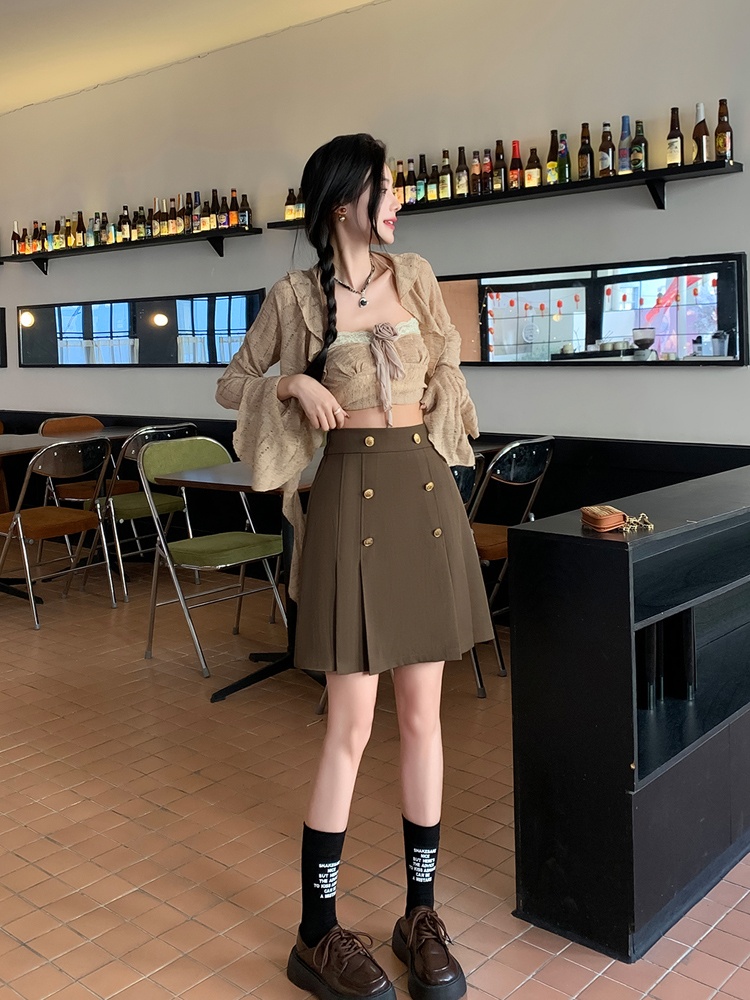 High waist slim business suit A-line skirt