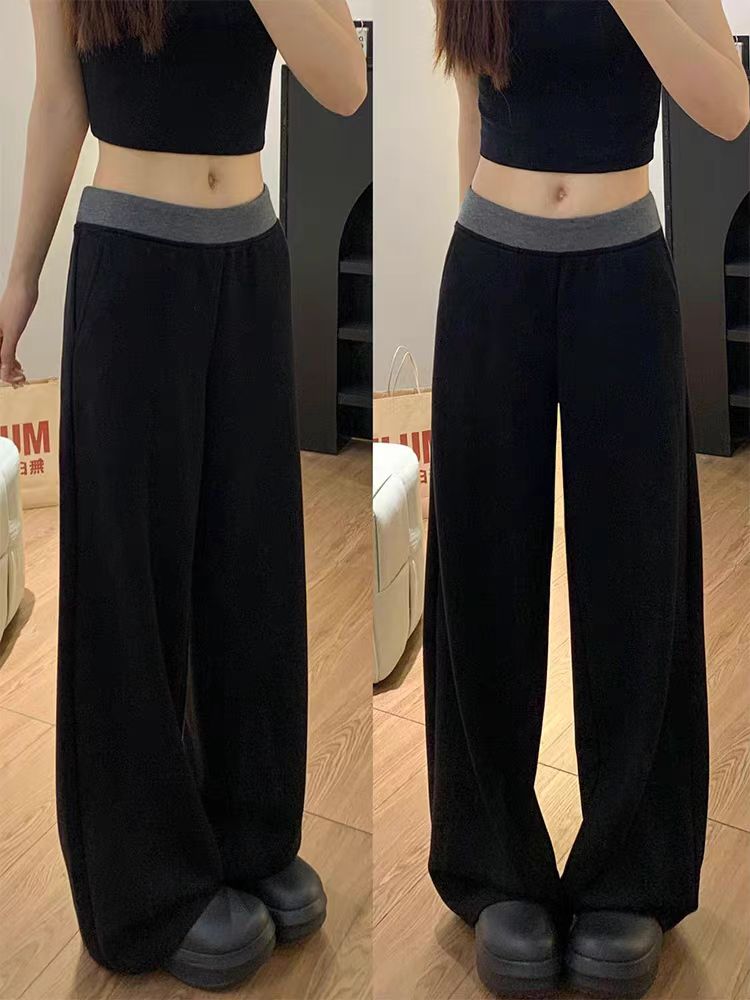 Mopping loose Casual sweatpants black slim pants