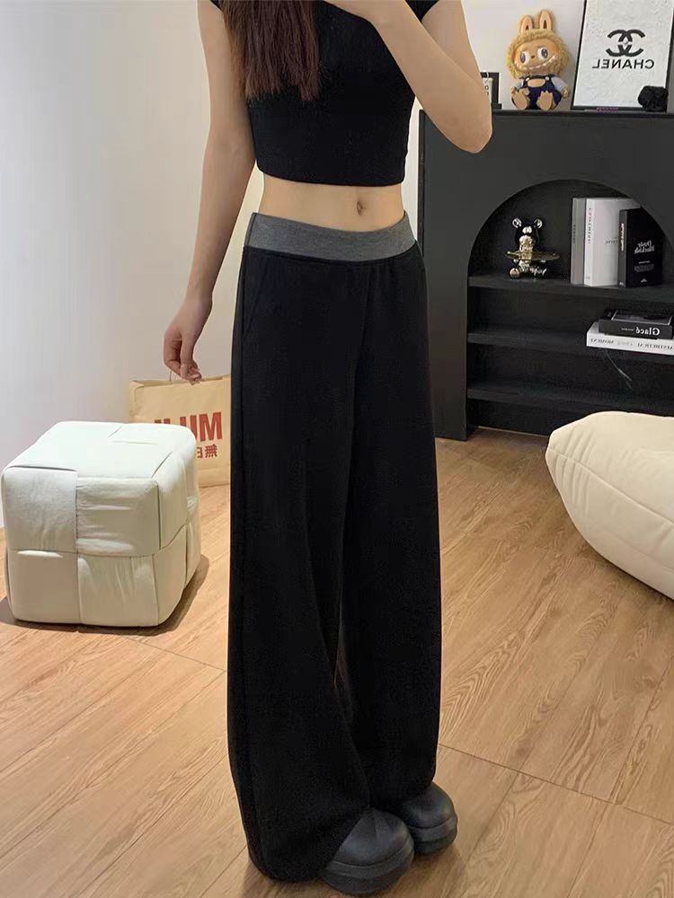 Mopping loose Casual sweatpants black slim pants