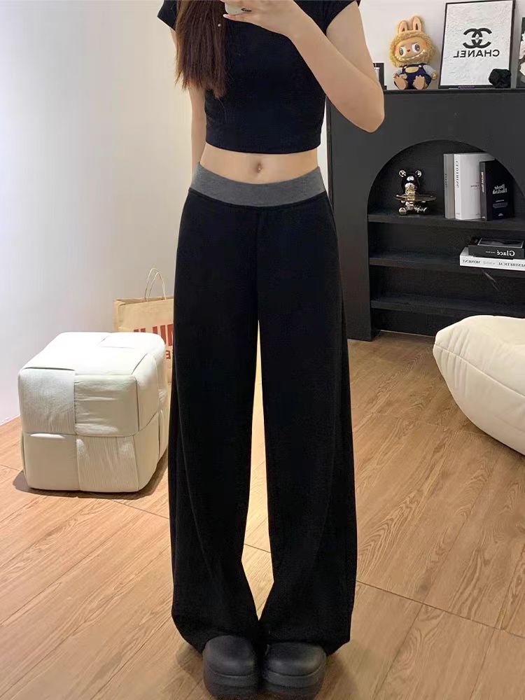 Mopping loose Casual sweatpants black slim pants