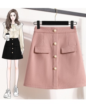 A-line high waist one step skirt package hip skirt for women