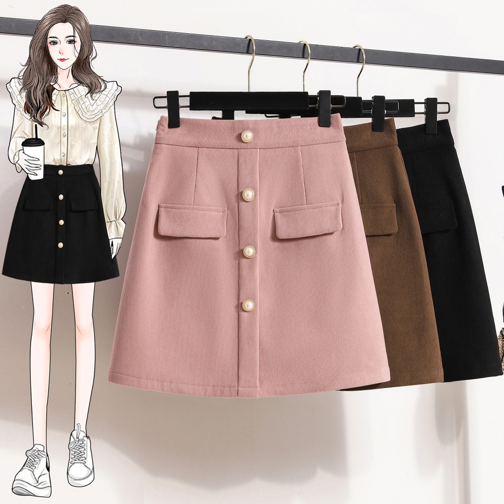 A-line high waist one step skirt package hip skirt for women