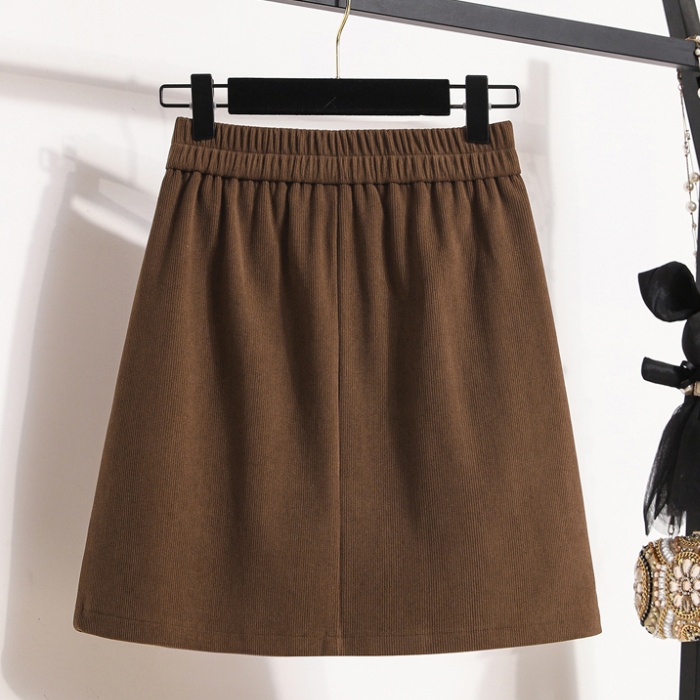 A-line high waist one step skirt package hip skirt for women