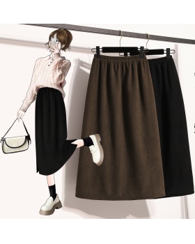 Slim black skirt loose high waist one step skirt for women