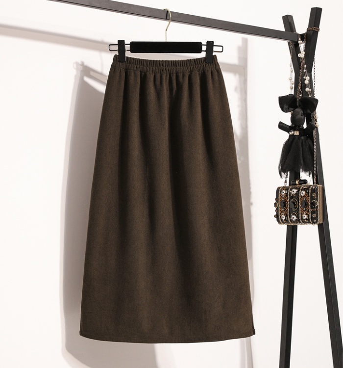 Slim black skirt loose high waist one step skirt for women