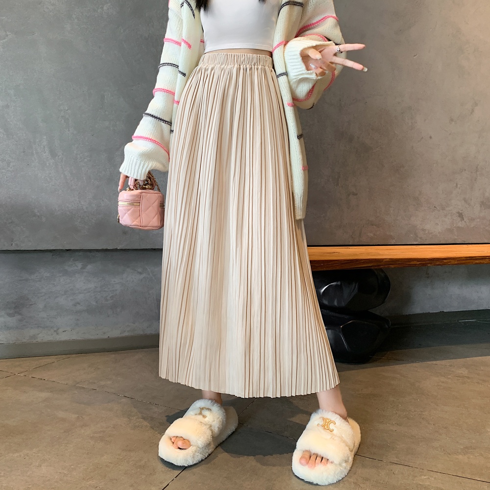 Drape pleated long skirt long skirt for women