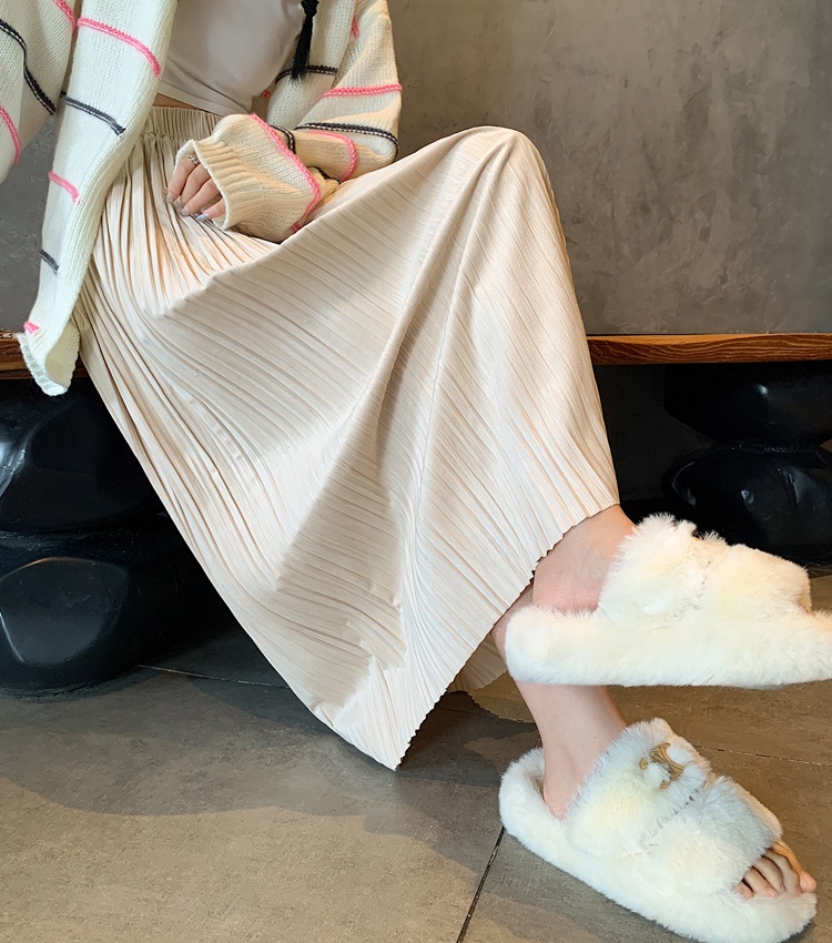 Drape pleated long skirt long skirt for women