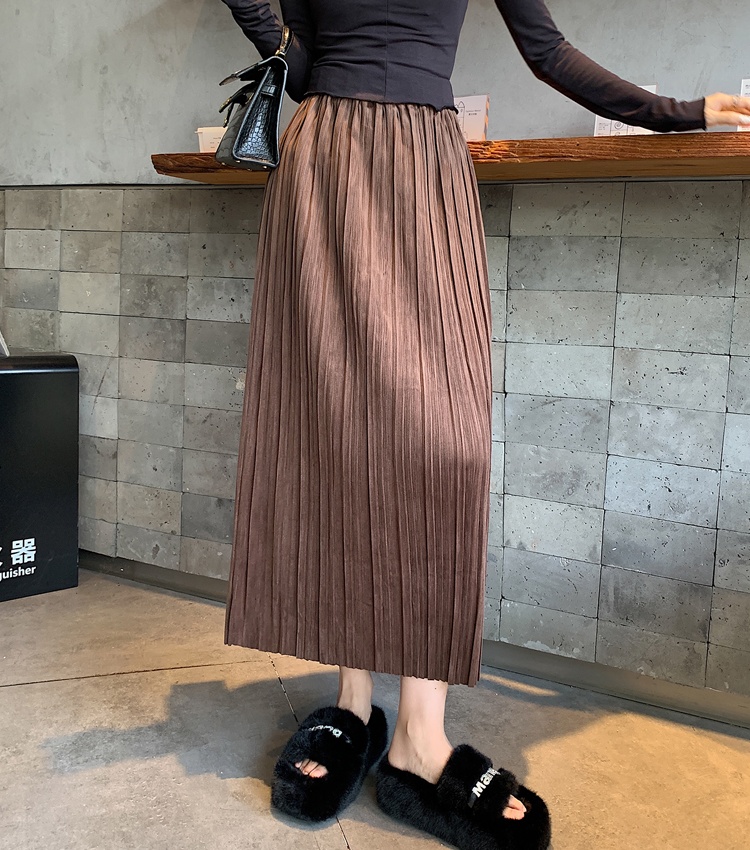 Drape pleated long skirt long skirt for women