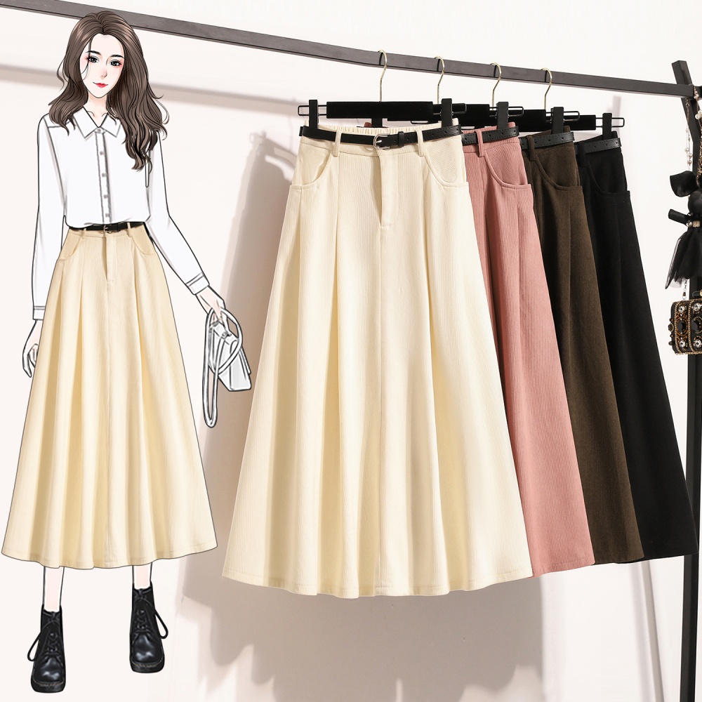 Autumn and winter long skirt A-line skirt for women