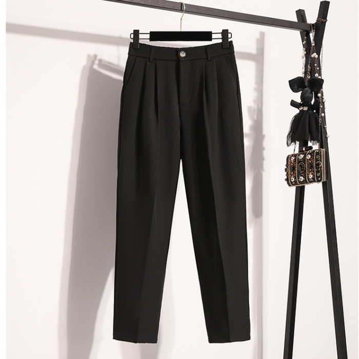 Loose drape Casual pants black large yard suit pants for women