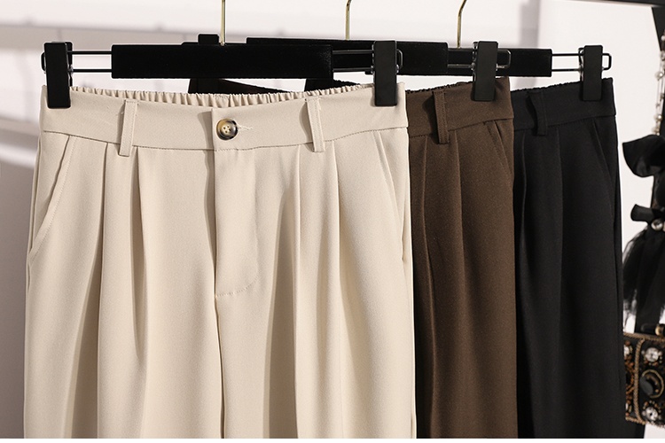 Loose drape Casual pants black large yard suit pants for women
