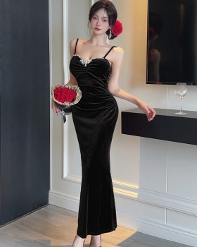 Split formal dress irregular dress for women