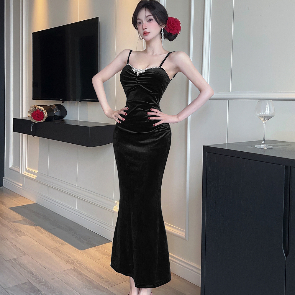 Split formal dress irregular dress for women