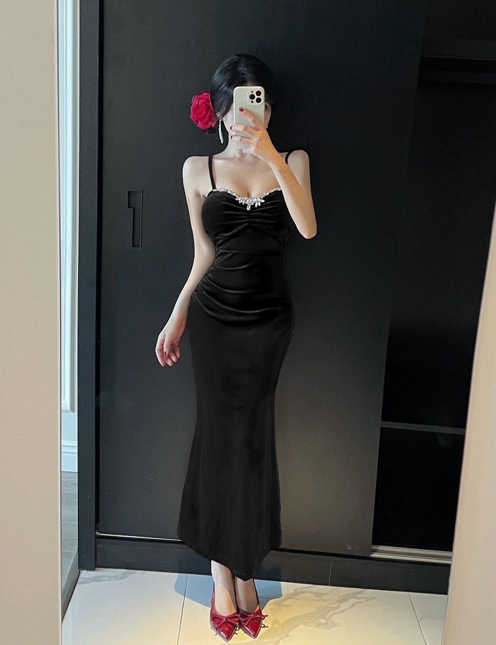 Split formal dress irregular dress for women