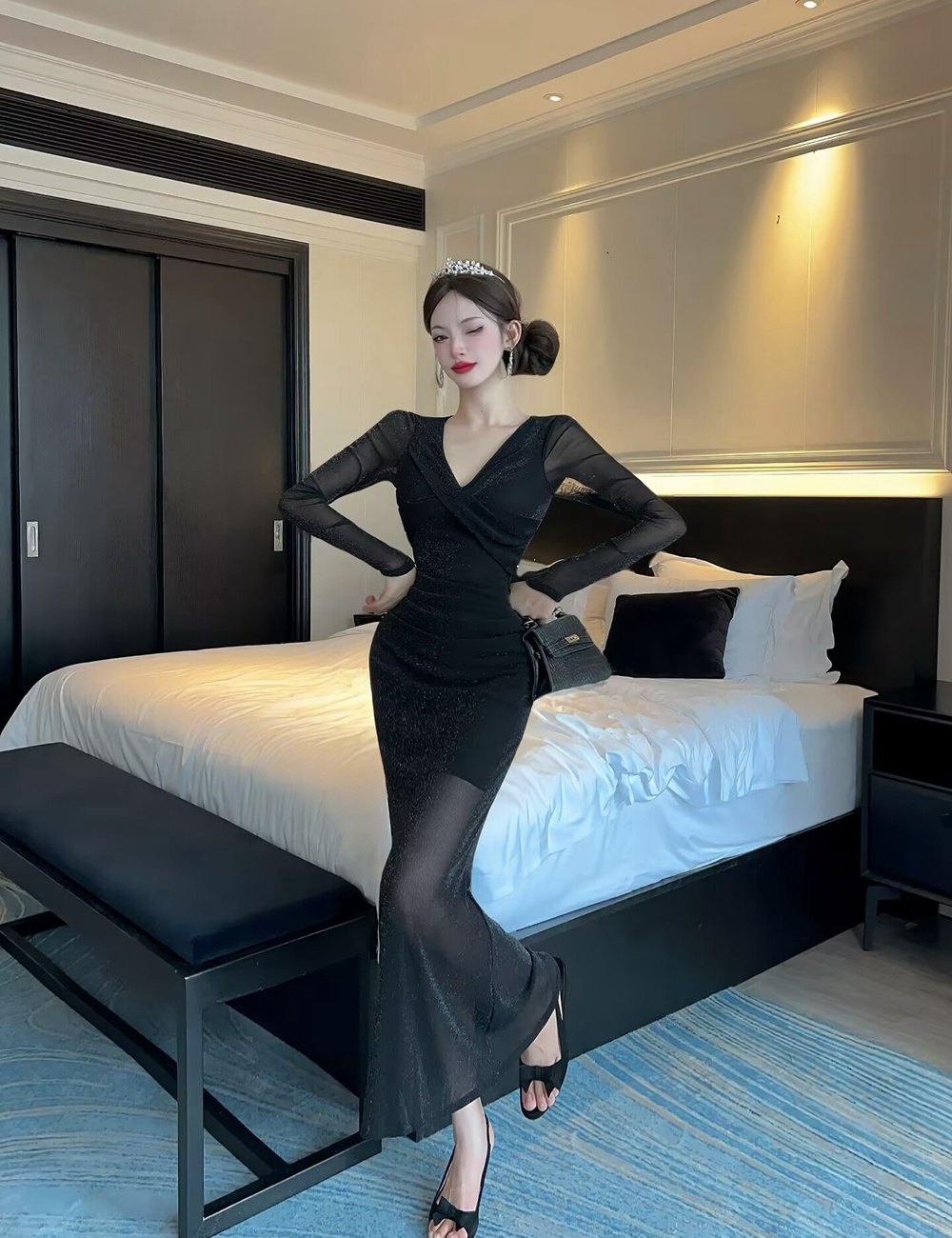 France style temperament dress gauze long dress for women