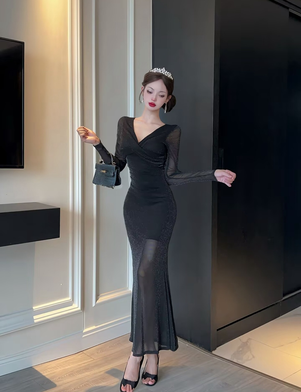 France style temperament dress gauze long dress for women