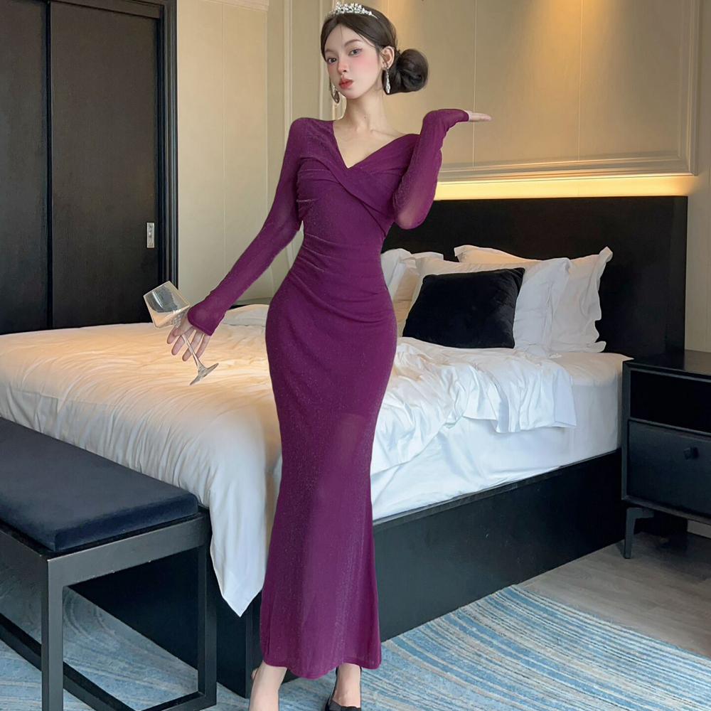 France style temperament dress gauze long dress for women