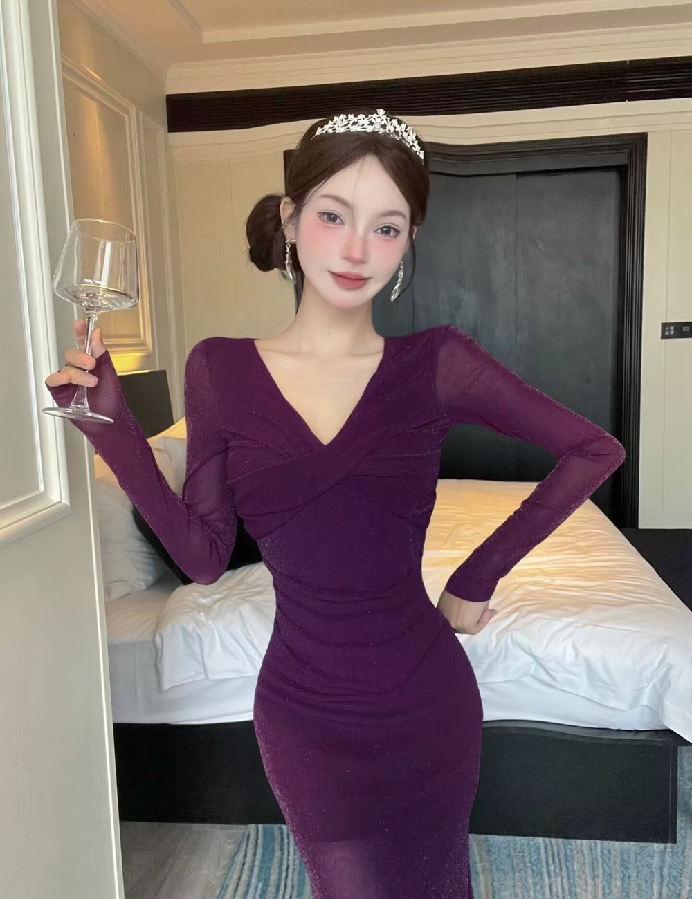 France style temperament dress gauze long dress for women