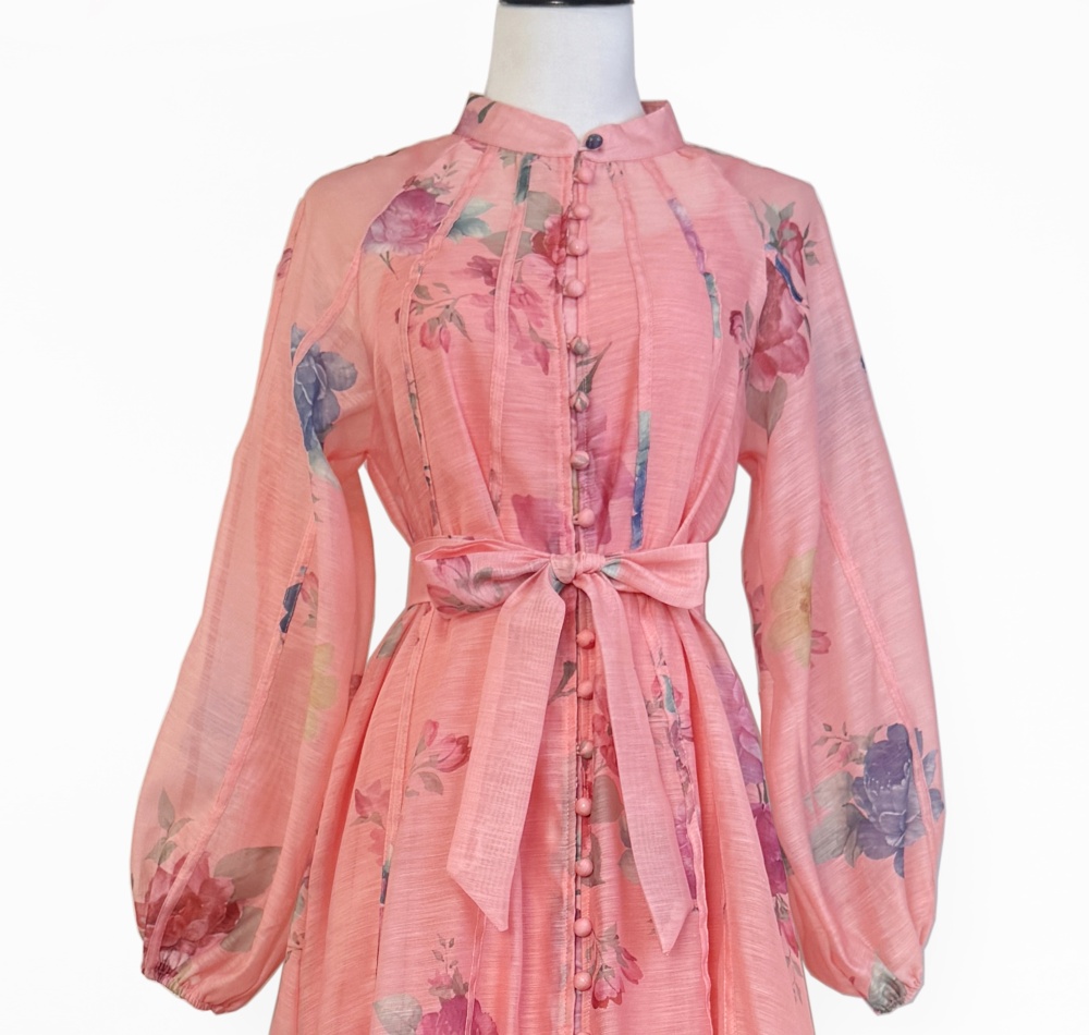 Printing long dress stitching dress for women
