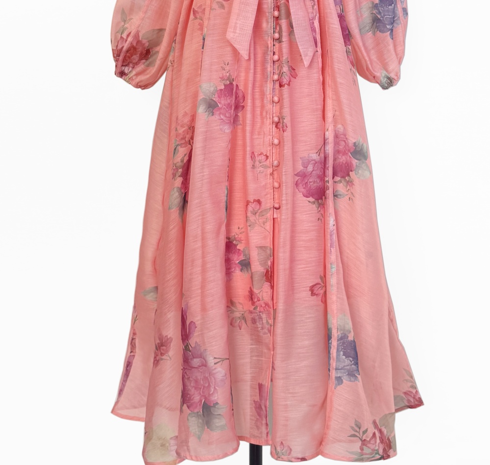 Printing long dress stitching dress for women