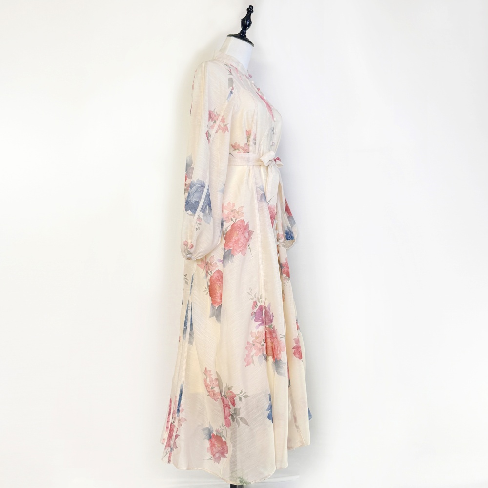 Printing long dress stitching dress for women
