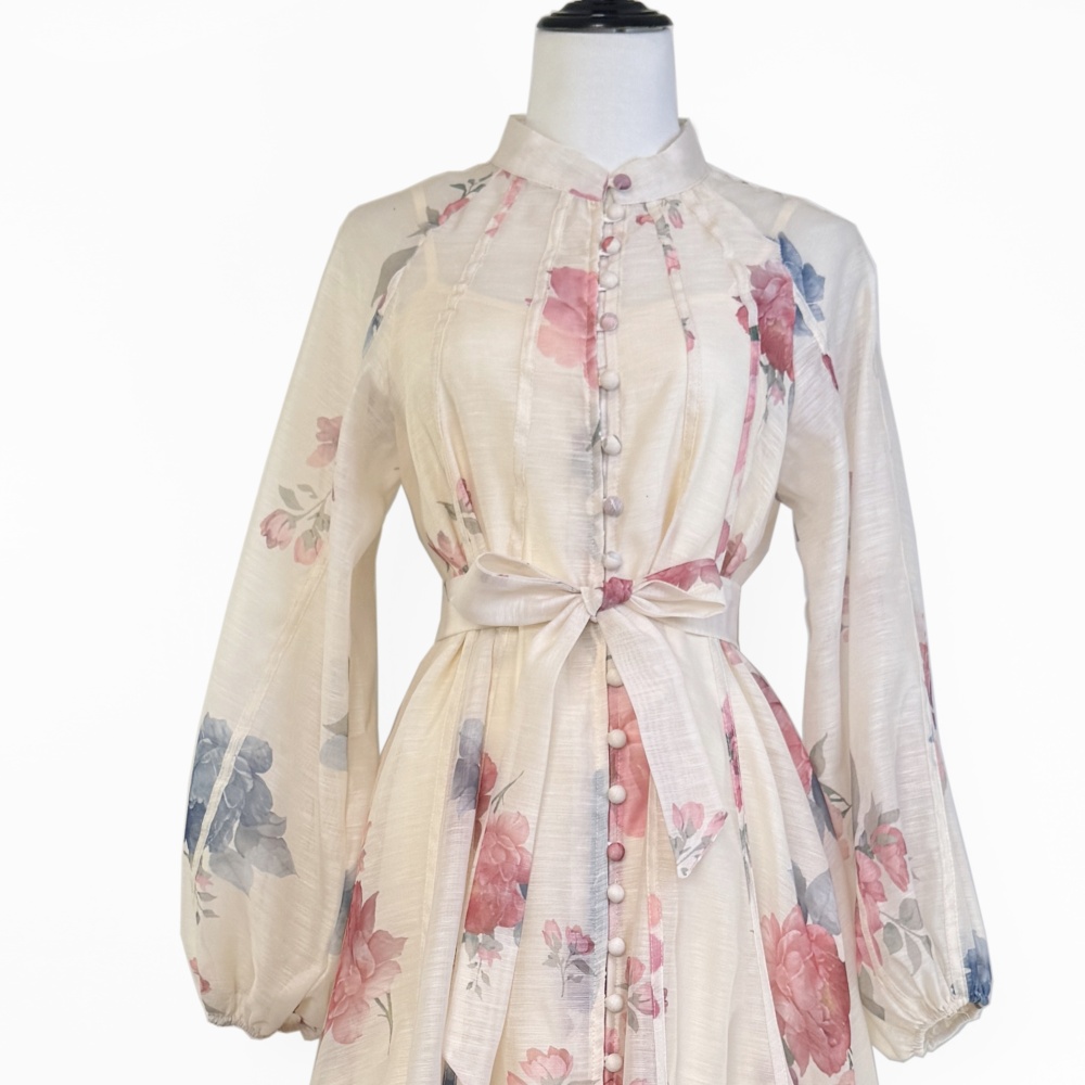 Printing long dress stitching dress for women