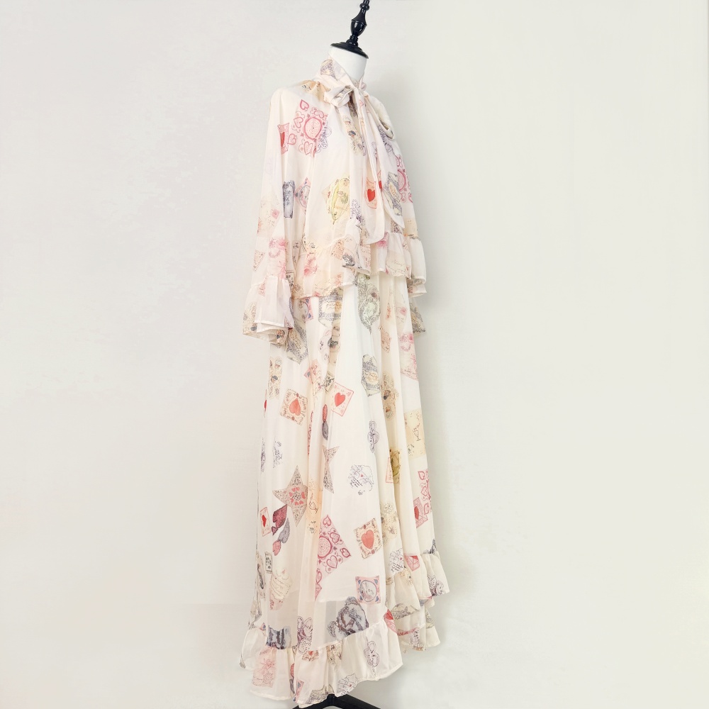 Loose fashion long dress autumn graffiti jumpsuit