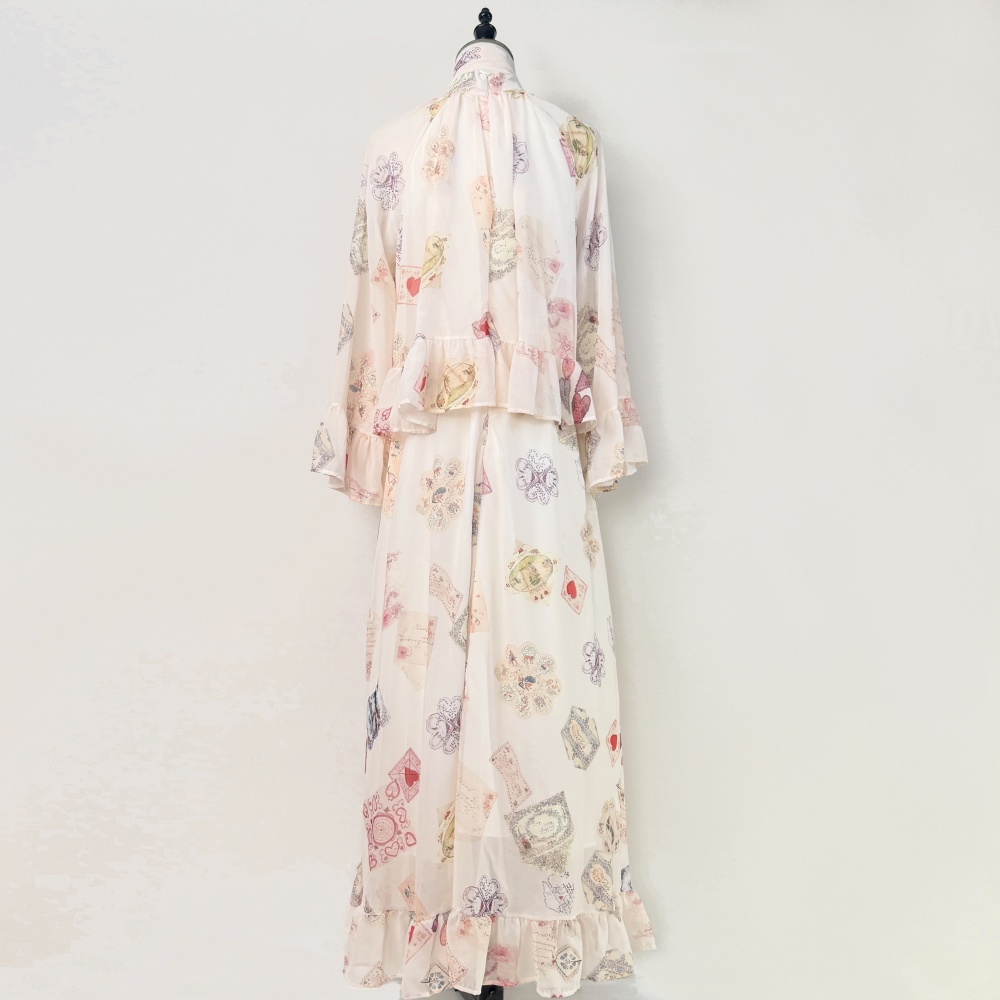 Loose fashion long dress autumn graffiti jumpsuit