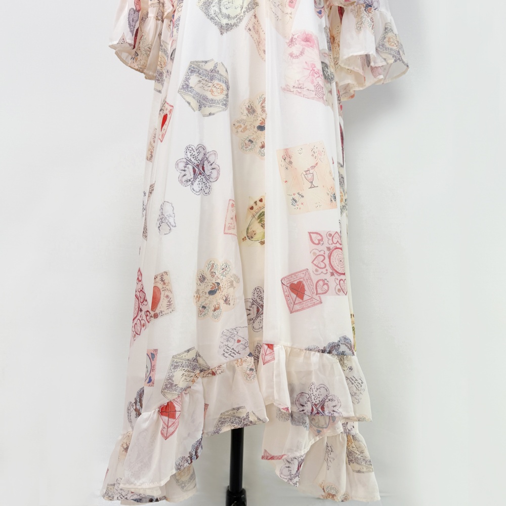 Loose fashion long dress autumn graffiti jumpsuit