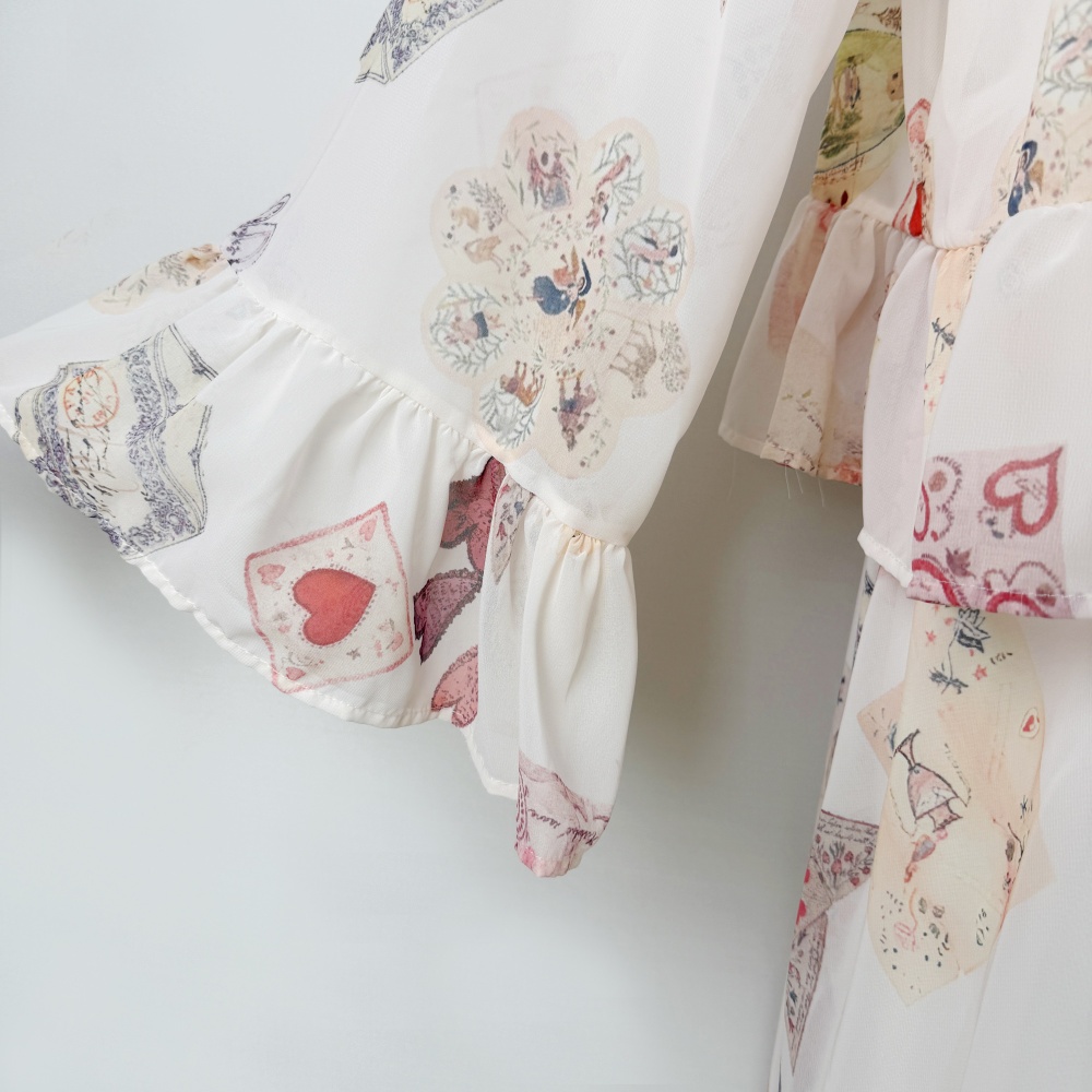 Loose fashion long dress autumn graffiti jumpsuit