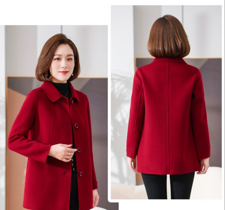 Slim woolen coat single-breasted overcoat for women