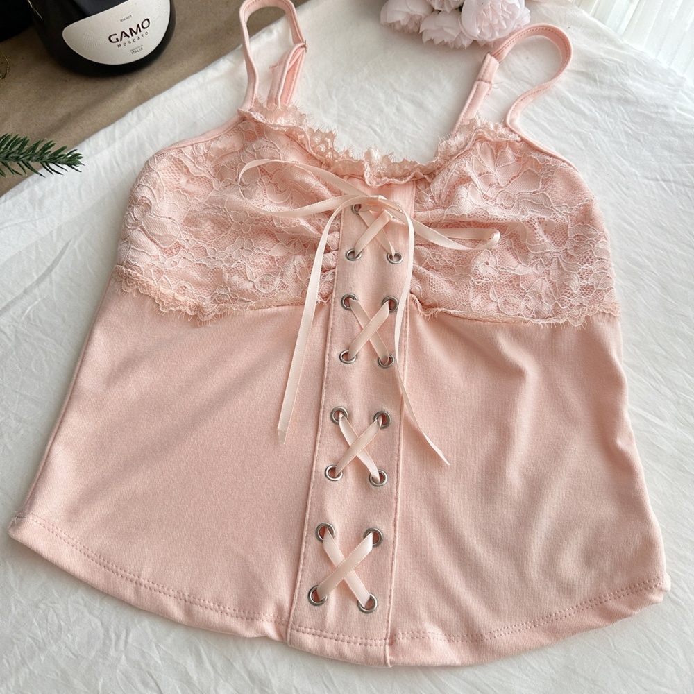Bandage autumn tops sling cardigan 3pcs set