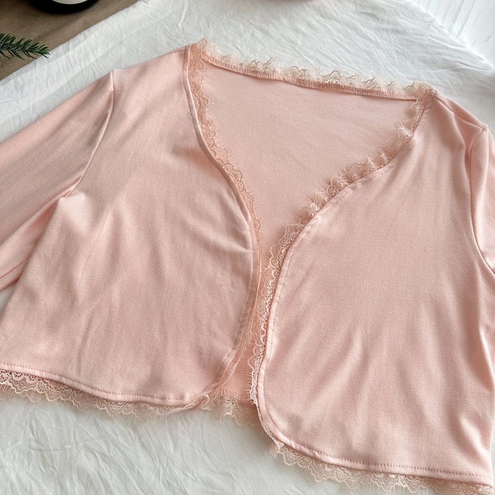 Bandage autumn tops sling cardigan 3pcs set