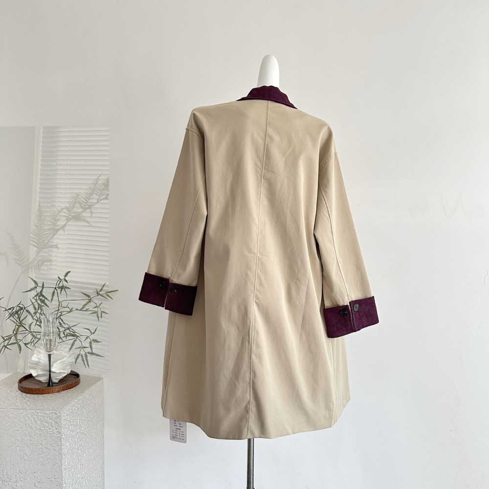 Khaki autumn coat loose Korean style windbreaker for women