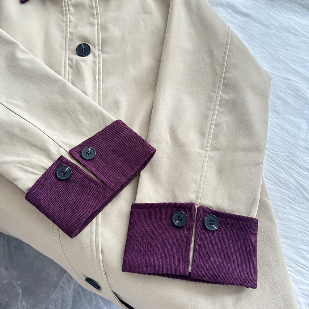 Khaki autumn coat loose Korean style windbreaker for women