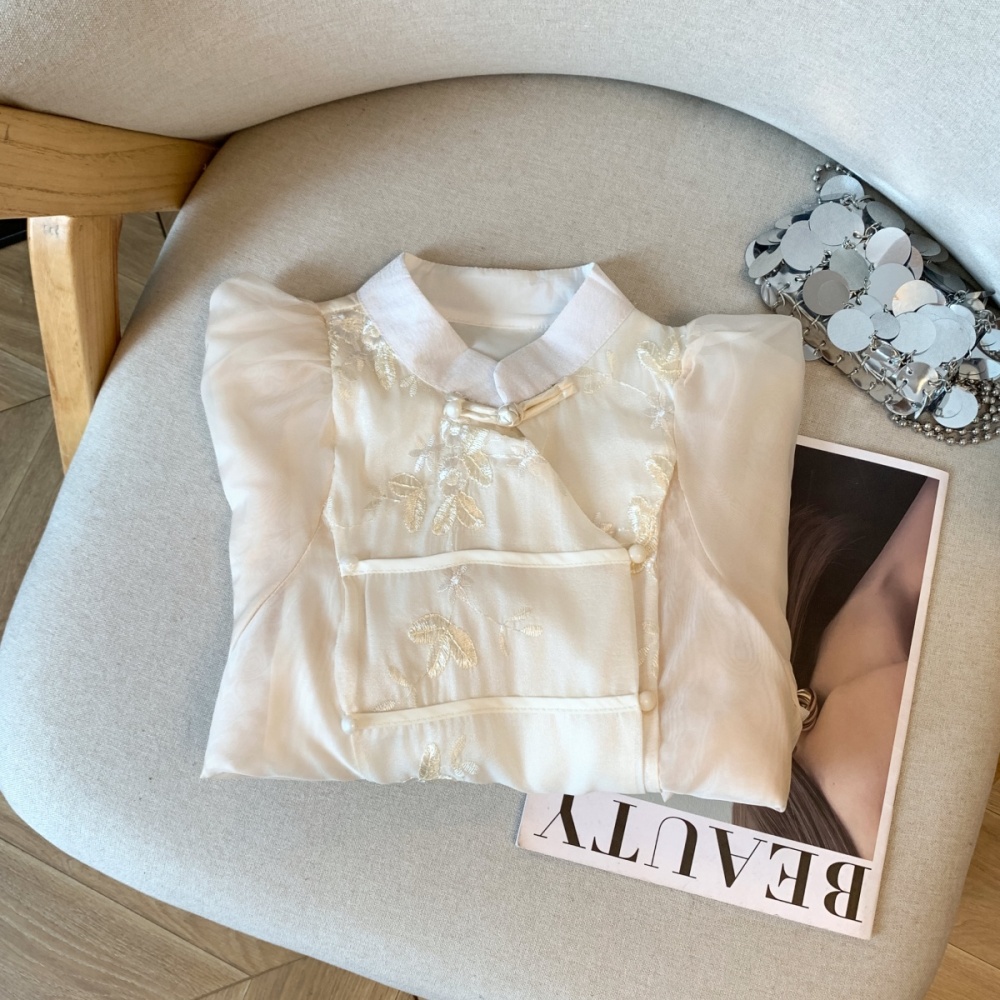 Autumn embroidery shirt niche retro cheongsam