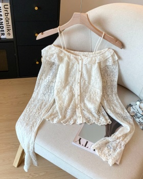 Refreshing Korean style horizontal collar single-breasted tops