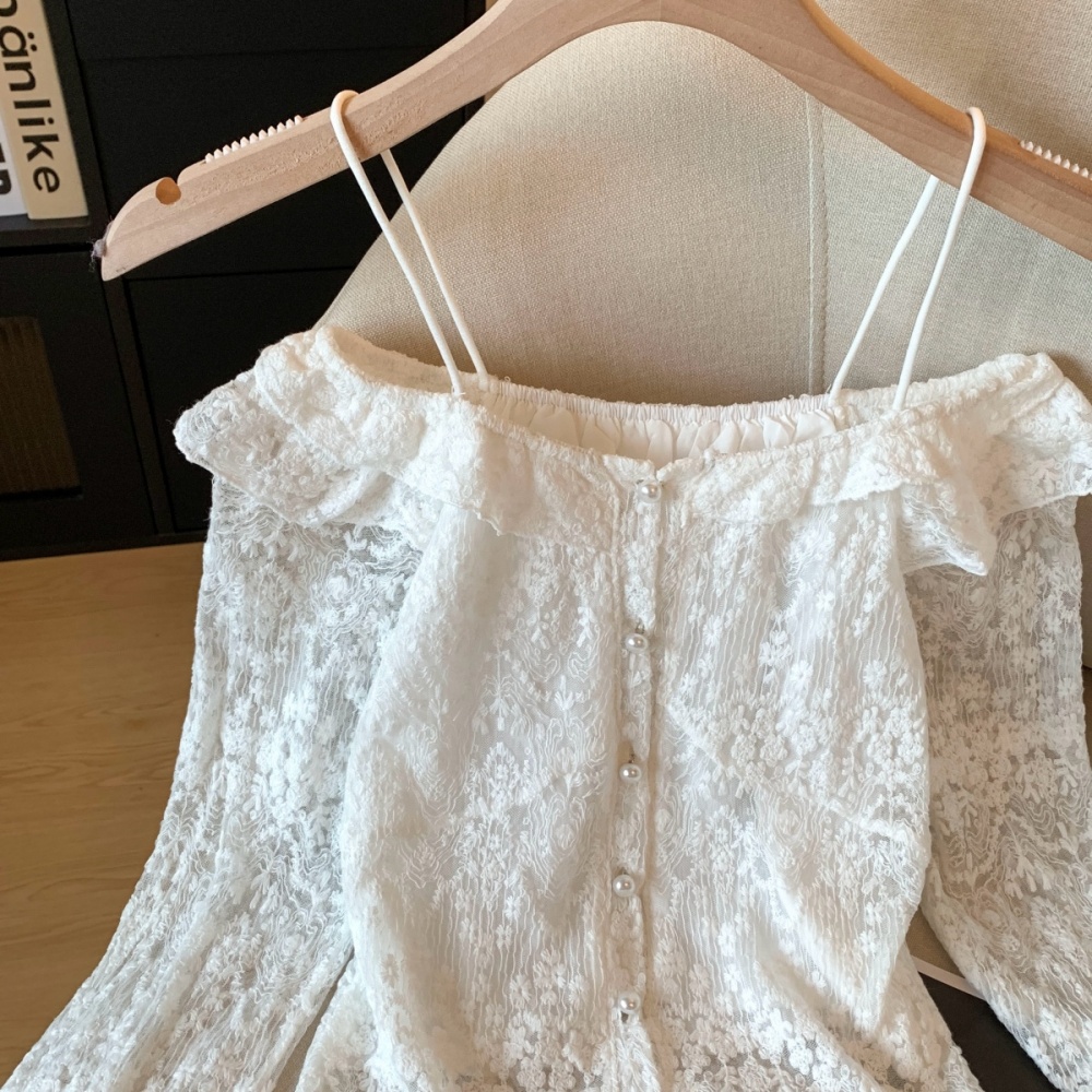 Refreshing Korean style horizontal collar single-breasted tops