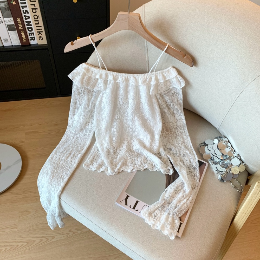 Refreshing Korean style horizontal collar single-breasted tops