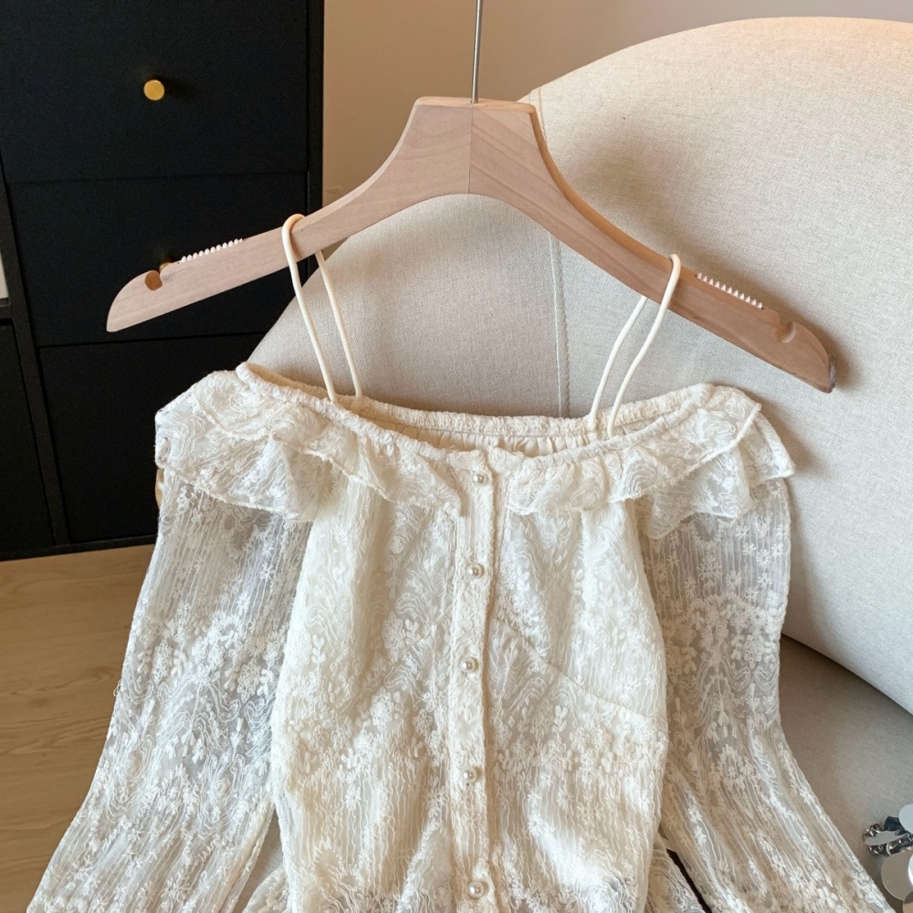 Refreshing Korean style horizontal collar single-breasted tops