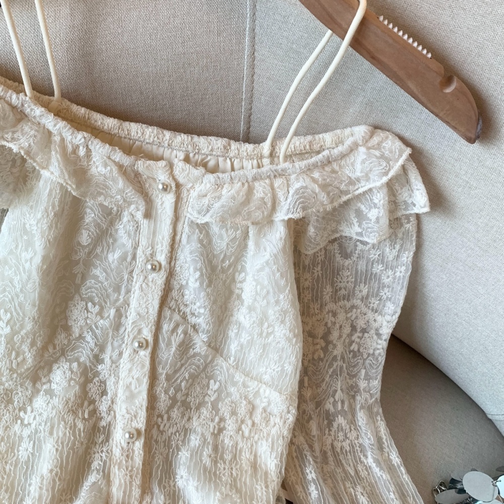 Refreshing Korean style horizontal collar single-breasted tops