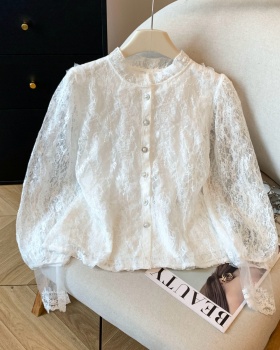 Slim long sleeve chiffon shirt conventional autumn tops