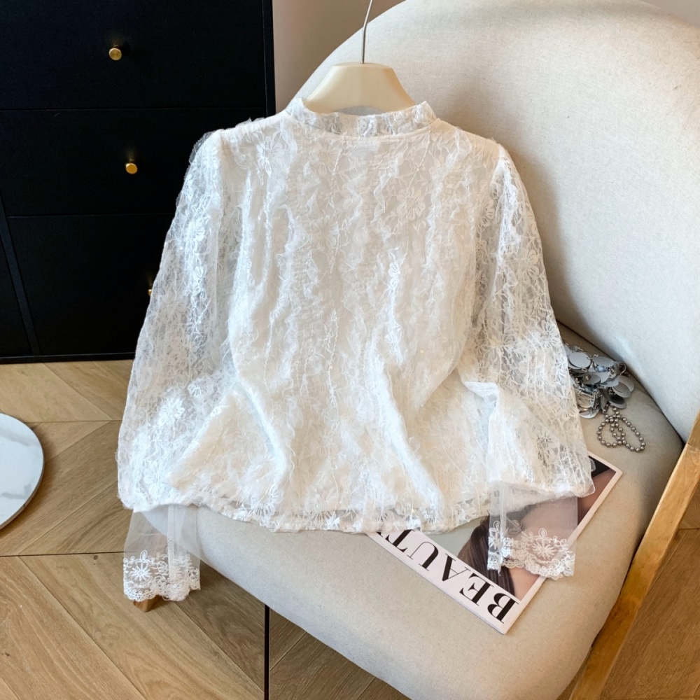 Slim long sleeve chiffon shirt conventional autumn tops